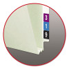 End Tab Pressboard Classification Folders, Straight Tab, Expands 2", 2 Safeshield Fasteners, Legal Size, Gray-Green, 25/Box