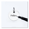 Key Tags With Split Ring, 1.25" Dia, White, 50/Pack