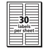 Removable File Folder Label With Sure-Feed Technology, 0.66 x 3.44, White, 30/Sheet, 25 Sheets/Pack