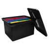 File Tote With Lid, Letter/Legal Files, 14.25" x 18" x 10.88", Black