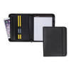Professional Zippered Pad Holder, Pockets/Slots, Writing Pad, Black