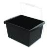 Storage Bin With Lid, 4 Gal, 11.25" x 11.25" x 7.87", Black, 6/Pack