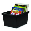 Storage Bin With Lid, 4 Gal, 11.25" x 11.25" x 7.87", Black, 6/Pack