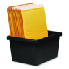 Storage Bin With Lid, 4 Gal, 11.25" x 11.25" x 7.87", Black, 6/Pack