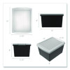 Storage Bin With Lid, 4 Gal, 11.25" x 11.25" x 7.87", Black, 6/Pack