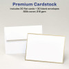 Invitation Cards With Metallic Border, Inkjet/Laser, 80 Lb, 5 x 7, Matte White, 2 Cards/Sheet, 15 Sheets/Pack