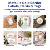 Invitation Cards With Metallic Border, Inkjet/Laser, 80 Lb, 5 x 7, Matte White, 2 Cards/Sheet, 15 Sheets/Pack