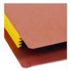 Redrope Drop-Front End Tab File Pockets, Fully Lined 6.5" High Gussets, 3.5" Expansion, Letter Size, Redrope/Yellow, 10/Box