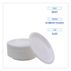 Hi-Impact Plastic Dinnerware, Plate, 10" Dia, White, 500/Carton
