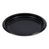 Hi-Impact Plastic Dinnerware, Plate, 9" Dia, Black, 500/Carton