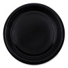 Hi-Impact Plastic Dinnerware, Plate, 9" Dia, Black, 500/Carton
