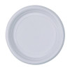 Hi-Impact Plastic Dinnerware, Plate, 9" Dia, White, 500/Carton