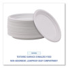 Hi-Impact Plastic Dinnerware, Plate, 9" Dia, White, 500/Carton