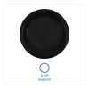 Hi-Impact Plastic Dinnerware, Plate, 9" Dia, White, 500/Carton