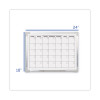 Framed Calendar Dry Erase Board, Monthly Planning/Scheduling, 24" x 18", White Surface, Satin Aluminum Frame