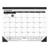 Ruled Desk Pad, 22 x 17, White Sheets, Black Binding, Black Corners, 12-Month (Jan To Dec): 2026