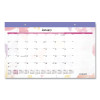 Watercolors Monthly Desk Pad Calendar, Butterfly Artwork, 17.75 x 11, White Sheets, Purple Binding, 12-Month (Jan-Dec): 2026