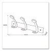 Wooden Coat Hook, Three Wood Peg Wall Rack, Brown/Silver, 45 Lb Capacity