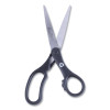 Kleenearth Basic Plastic Handle Scissors, 8" Long, 3.25" Cut Length, Straight Black Handle, 3/Pack