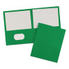 Two-Pocket Folder, Accommodates (40) 11 x 8.5 Sheets, Green, 25/Box
