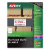 Surface Safe Id Labels, 4 x 6, White, 2/Sheet, 50 Sheets/Box