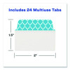 Ultra Tabs Repositionable Tabs, Fashion Patterns: 2" x 1.5", 1/5-Cut, Assorted Colors, 24/Pack