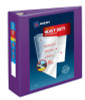 Heavy-Duty View Binder With Durahinge And One Touch Ezd Rings, 3 Rings, 3" Capacity, 11 x 8.5, Purple, 4/Carton