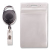 Resealable Badge Holder Combo Pack With Badge Reel, 30" Cord, Vertical, Frost 2.68" x 5" Holder, 2.38" x 3.75" Insert, 10/Pk