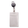Resealable Badge Holder Combo Pack With Badge Reel, 30" Cord, Vertical, Frost 2.68" x 5" Holder, 2.38" x 3.75" Insert, 10/Pk