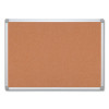 Earth Cork Board, 48" x 36", Tan Surface, Satin Aluminum Frame