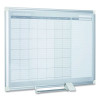Magnetic Dry Erase Calendar Board, Monthly Planning/Scheduling, 48" x 36", White Surface, Satin Aluminum Frame