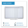 Magnetic Dry Erase Calendar Board, Monthly Planning/Scheduling, 48" x 36", White Surface, Satin Aluminum Frame