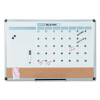 3-In-1 Calendar Planner, Monthly Planning/Scheduling Calendar, 36" x 24", White Surface, Satin Aluminum Frame