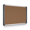 Tech Cork Board, 48" x 36", Tan Surface, Silver/Black Aluminum Frame