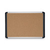 Tech Cork Board, 48" x 36", Tan Surface, Silver/Black Aluminum Frame