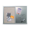 Designer Fabric Bulletin Board, Combo Magnetic Dry Erase/Bulletin, 24" x 18", Multicolor/Gray Surface, Gray Fiberboard Frame