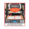 Classroom Connector Folders, Accommodates 11 x 8.5 Sheets, Clear/Assorted Colors, 6/Pack