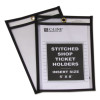 Stitched Shop Ticket Holders, Super Heavy-Duty, Top Load 5 x 8 Insert, Clear Front, Black Border, 25/Box