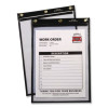 Stitched Shop Ticket Holders, Super Heavy-Duty, Top Load 5 x 8 Insert, Clear Front, Black Border, 25/Box