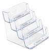 4-Pocket Business Card Holder, Holds 200 Cards, 3.94 X 3.5 X 3.75, Plastic, Clear