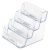 4-Pocket Business Card Holder, Holds 200 Cards, 3.94 X 3.5 X 3.75, Plastic, Clear