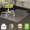 Duramat Moderate Use Chair Mat For Low Pile Carpet, Rectangular With Wide Lip, Beveled Edges, 45" x 53", Clear, Ships Flat