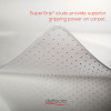 Supermat Frequent Use Chair Mat For Medium Pile Carpeted Floors, Rectangular With Wide Lip, 45" x 53", Clear, Ships Flat