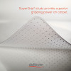Supermat Frequent Use Chair Mat For Medium Pile Carpeted Floors, Rectangular, Beveled Edges, 45" x 53", Clear