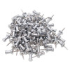 Aluminum Head Push Pins, Aluminum, Silver, 0.38", 100/Box