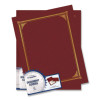 Certificate/Document Cover, 12.5 x 9.75, Burgundy, 6/Pack