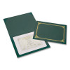 Certificate/Document Cover, 12.5 x 9.75, Green, 6/Pack