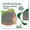 Certificate/Document Cover, 9.75" x 12.5", Gray With Gold Foil, 5/Pack