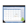 Recycled Desk Pad Calendar, Illustrated Seasons Artwork, 18.5 x 13, Black Binding/Corners,12-Month (Jan To Dec): 2026