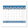 Recycled Desk Pad Calendar, Geometric Artwork, 22 x 17, White Sheets, Black Binding/Corners,12-Month (Jan To Dec): 2026